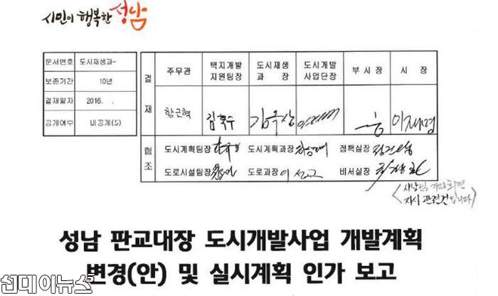 이종배 "이재명 성남시장 재직시...대장동 관련 공문 최소 10회 서명"