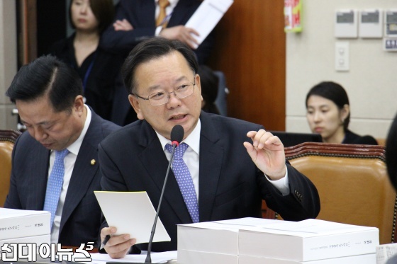 국회 국감에서 질의를 하고 있는 김부겸 의원